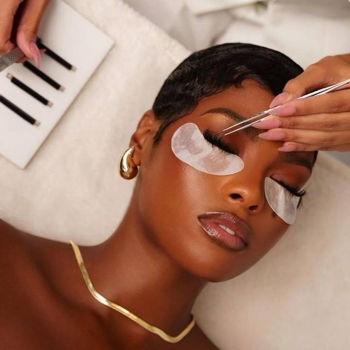Classic and hybrid lash refill at Atelier de Lashes in Kigali