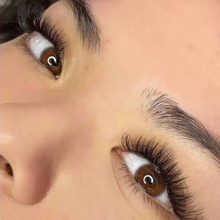 Hybrid lashes extensions at Atelier de Lashes in Kigali